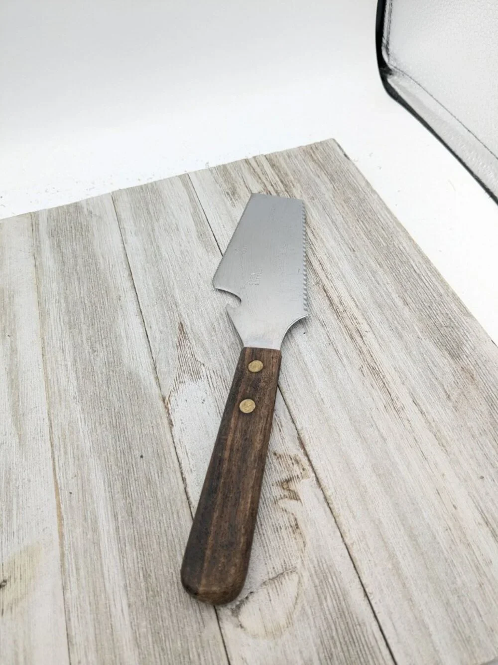 Stainless Steel Cake Pie Spatula Server Bottle Opener Cutter Slicer Japan Wood